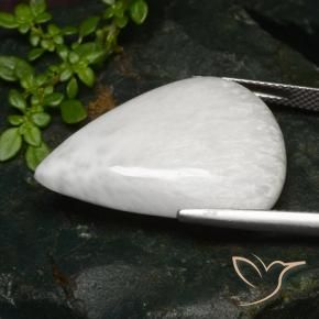 Escolecita branco claro Natural 20.87ct, Formato de pêra, Opaco