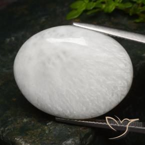 Escolecita branco claro Natural 25.71ct, oval, Opaco