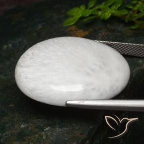 Escolecita branco claro Natural 25.71ct, oval, Opaco