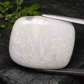Escolecita branco quente Natural 19.86ct, Almofada cortada, Opaco