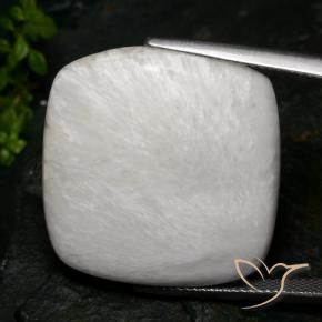 Escolecita branco quente Natural 28.35ct, Almofada, Opaco