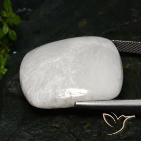 Escolecita branco quente Natural 28.35ct, Almofada, Opaco