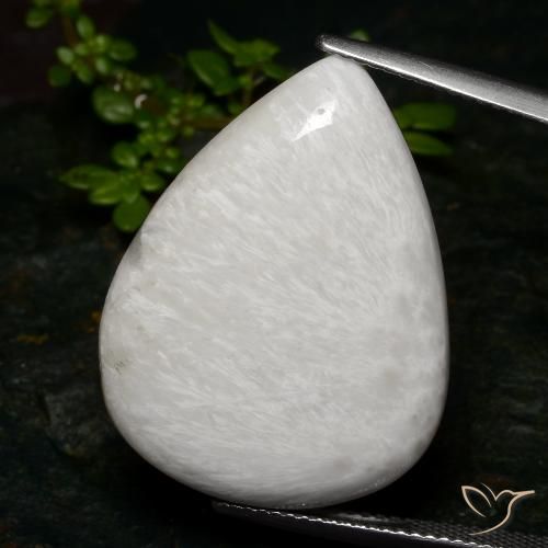 19.68ct Natural Creme branco Escolecita, Formato de pêra, Opaco