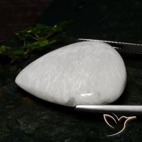 Escolecita Creme branco Natural 19.68ct, Formato de pêra, Opaco