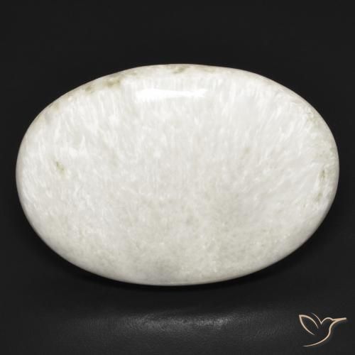 25.44ct Natural branco claro Escolecita, oval, Opaco