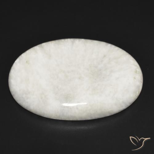 Escolecita branco claro Natural 25.44ct, oval, Opaco