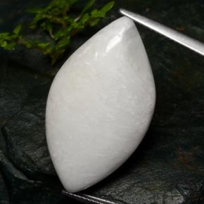 Escolecita branco natural 18,91ct, marquise, opaco