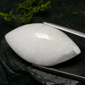 Escolecita branco natural 18,91ct, marquise, opaco