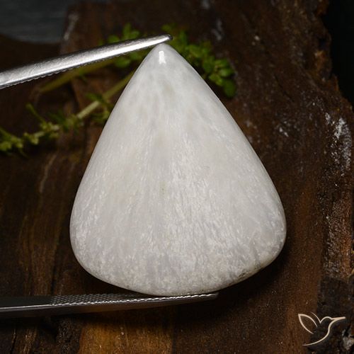 26.24ct Natural branco claro Escolecita, Formato de pêra, Opaco
