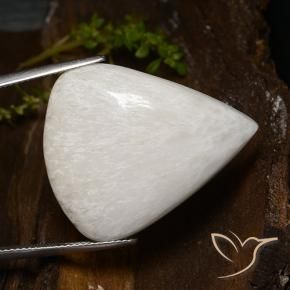 Escolecita branco claro Natural 26.24ct, Formato de pêra, Opaco