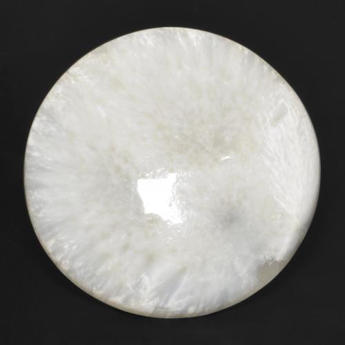 Escolecita branco natural 28,29ct, corte redondo, opaco