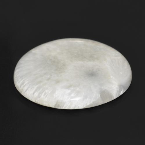 Escolecita branco natural 28,29ct, corte redondo, opaco