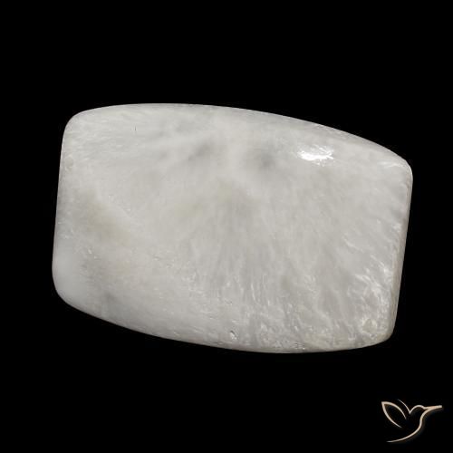 Escolecita Creme branco Natural 18.97ct, Almofada, Opaco