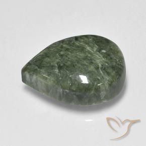 Serafinita Medium Green  Natural 8.09ct, Formato de pêra, Opaco