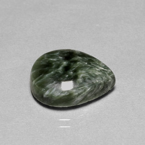 Serafinita Verde Natural 8.32ct, Formato de pêra, Opaco