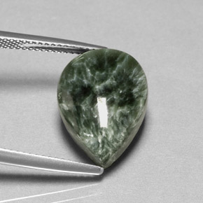 Serafinita Verde Natural 8.32ct, Formato de pêra, Opaco