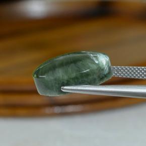 Serafinita Verde Natural 9.20ct, Corte Oval, Opaco