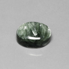Serafinita Verde Natural 10.25ct, Corte Oval, Opaco