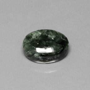Serafinita Verde Natural 9.81ct, Corte Oval, Opaco