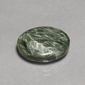 Serafinita Verde Natural 8.07ct, Corte Oval, Opaco