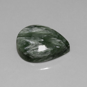 Serafinita Verde Natural 8.73ct, Formato de pêra, Opaco