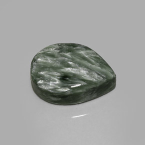 Serafinita Verde Natural 8.02ct, Formato de pêra, Opaco