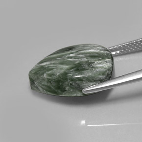 Serafinita Verde Natural 8.02ct, Formato de pêra, Opaco
