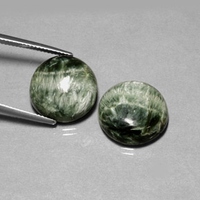 Pedras preciosas de Serafinita Verde natural de  ct, Corte Redondo, Opaco