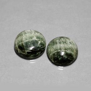 Pedras preciosas de Serafinita Verde natural de  ct, Corte Redondo, Opaco