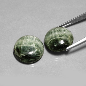 Pedras preciosas de Serafinita Verde natural de  ct, Corte Redondo, Opaco