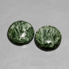 Pedras preciosas de serafinita verde natural de  ct, corte redondo, opaco