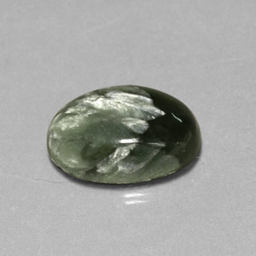 Serafinita Verde Natural 4.78ct, Corte Oval, Opaco