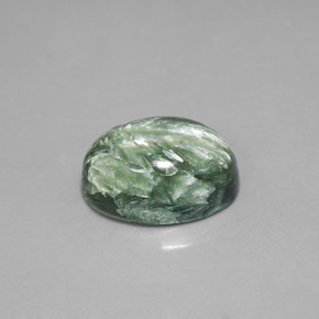 Serafinita Verde Natural 6.71ct, Corte Oval, Opaco