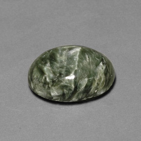 Serafinita Verde Natural 10.40ct, Corte Oval, Opaco