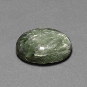 Serafinita Verde Natural 11.26ct, Corte Oval, Opaco