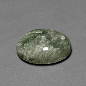 Serafinita Verde Natural 10.12ct, Corte Oval, Opaco