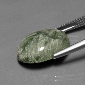 Serafinita Verde Natural 10.12ct, Corte Oval, Opaco