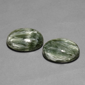 Pedras preciosas de serafinita verde natural de  ct, corte oval, opaco