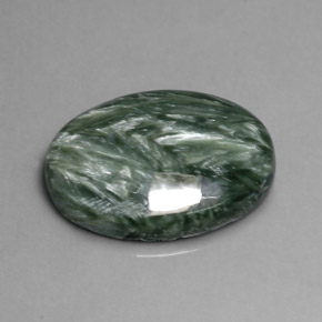 Serafinita Verde Natural 10.38ct, Corte Oval, Opaco