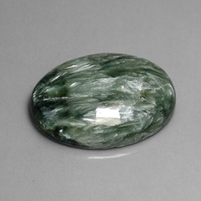 Serafinita Verde Natural 11.38ct, Corte Oval, Opaco