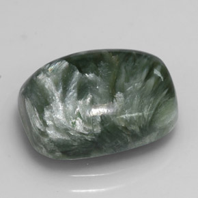 Serafinita Verde Natural 6.08ct, Almofada cortada, Opaco