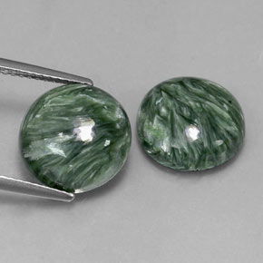 Pedras preciosas de Serafinita Verde natural de  ct, Corte Redondo, Opaco