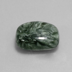 Serafinita Verde Natural 6.43ct, Almofada cortada, Opaco