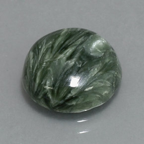 Serafinita verde natural 4,27ct, corte redondo, opaco