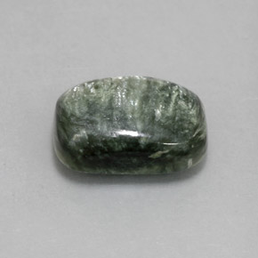 Serafinita Verde Natural 5.34ct, Almofada cortada, Opaco