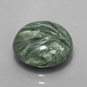 Serafinita Verde Natural 4.56ct, Corte Redondo, Opaco