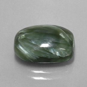 Serafinita Verde Natural 5.80ct, Almofada cortada, Opaco