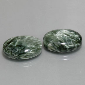 Pedras preciosas de serafinita verde natural de  ct, corte oval, opaco