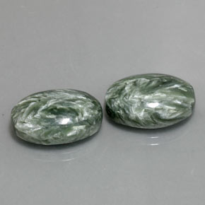 Pedras preciosas de serafinita verde natural de  ct, corte oval, opaco
