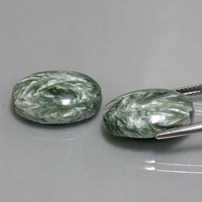 Pedras preciosas de serafinita verde natural de  ct, corte oval, opaco